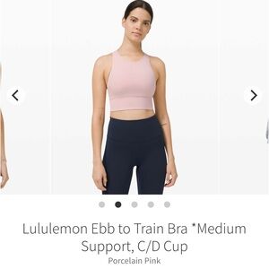 lululemon // Ebb to Train Bra - Porcelain Pink